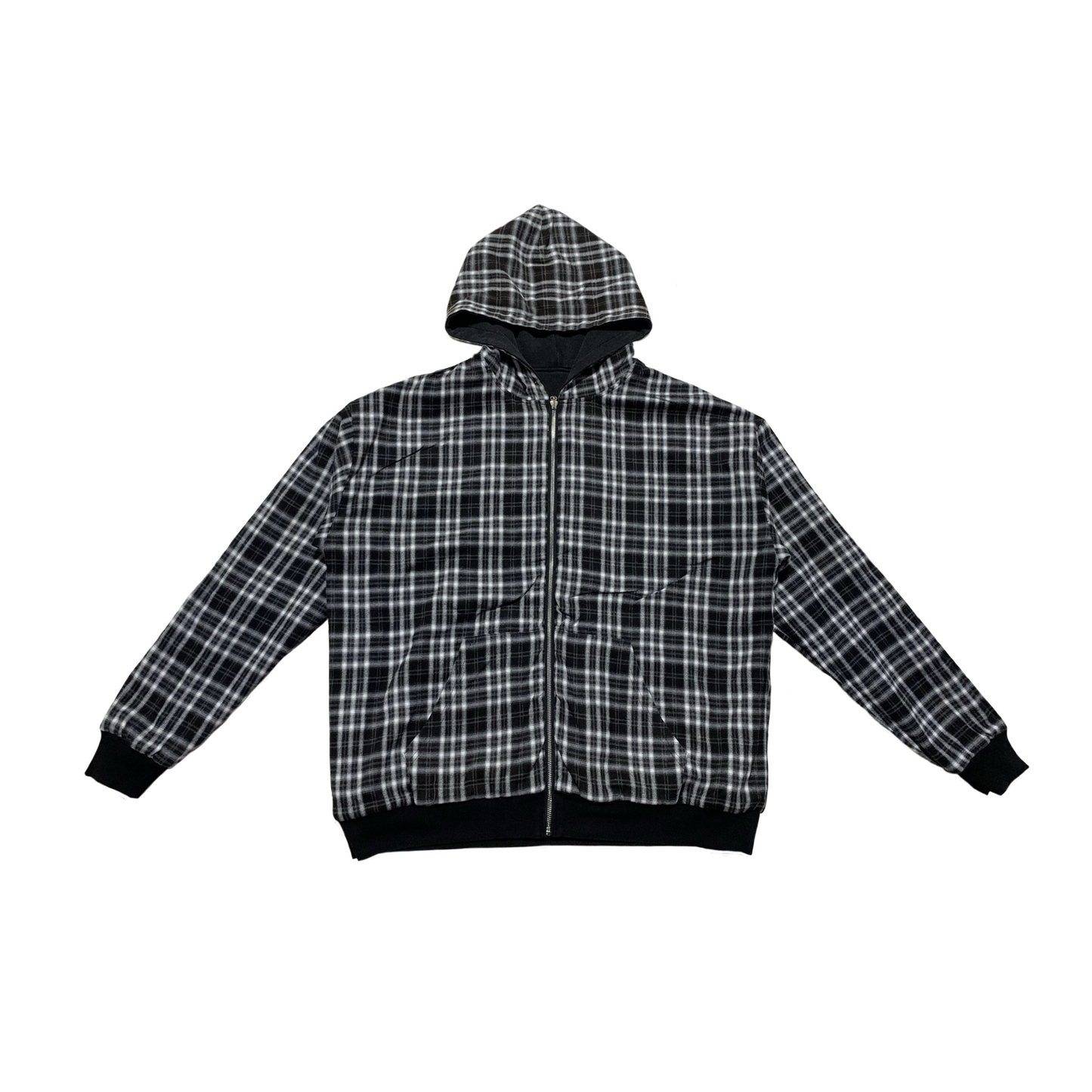 Reversible Plaid Zip Hoodie