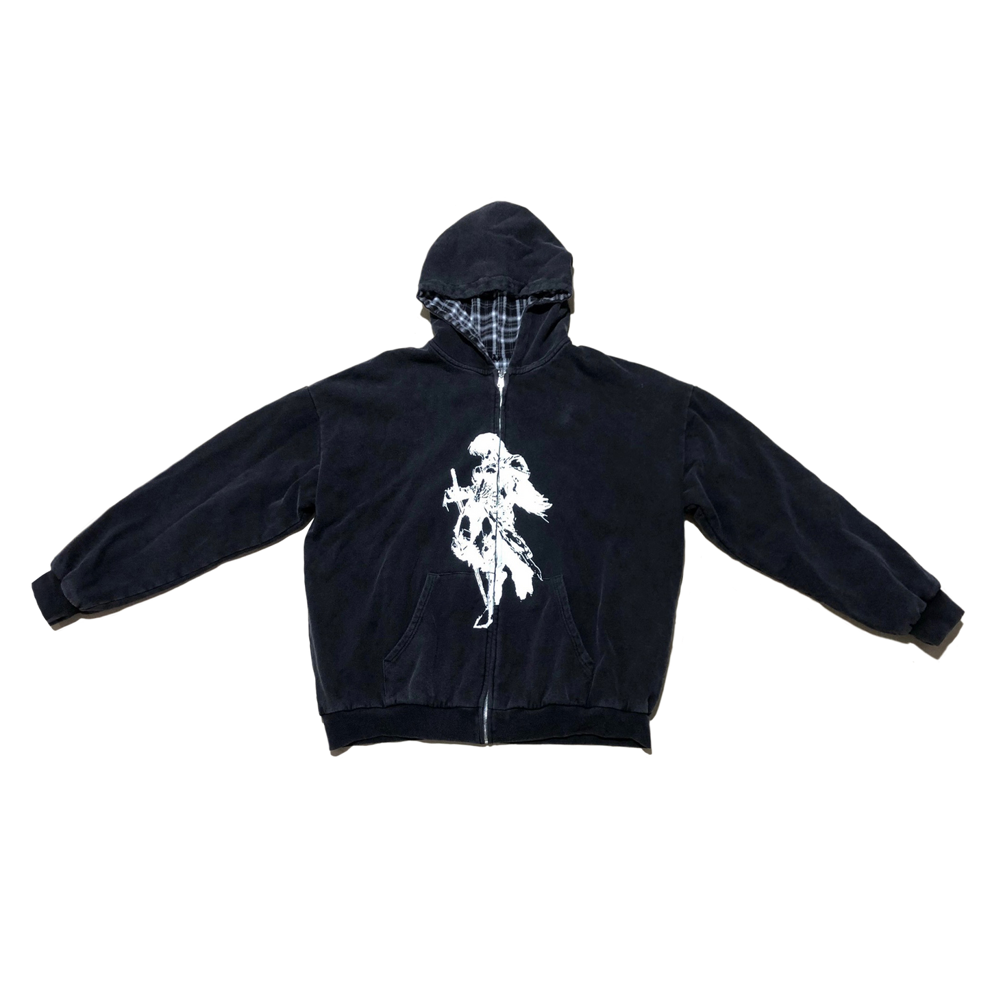 Reversible Plaid Zip Hoodie