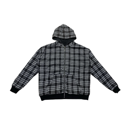 Reversible Plaid Zip Hoodie