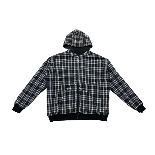Reversible Plaid Zip Hoodie
