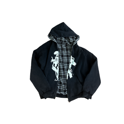 Reversible Plaid Zip Hoodie